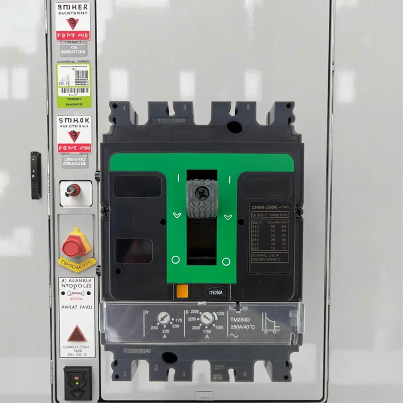 Disyuntor de caja moldeada CHM6-250N 250A, interruptor MCCB de voltaje múltiple ajustable magnético térmico