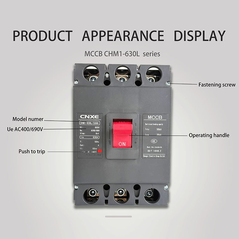 Disyuntor de caja moldeada MCCB, 630A 3P con certificación CE de calidad garantizada