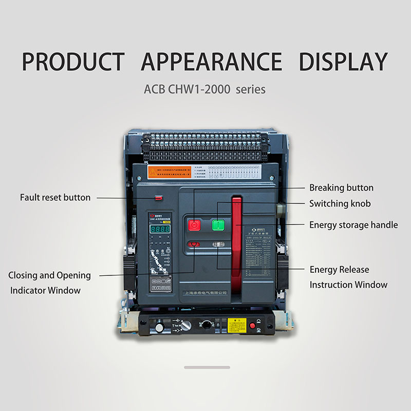 Disyuntor de aire ACB 3P 2000A fijo y estilo cajón con certificación CE